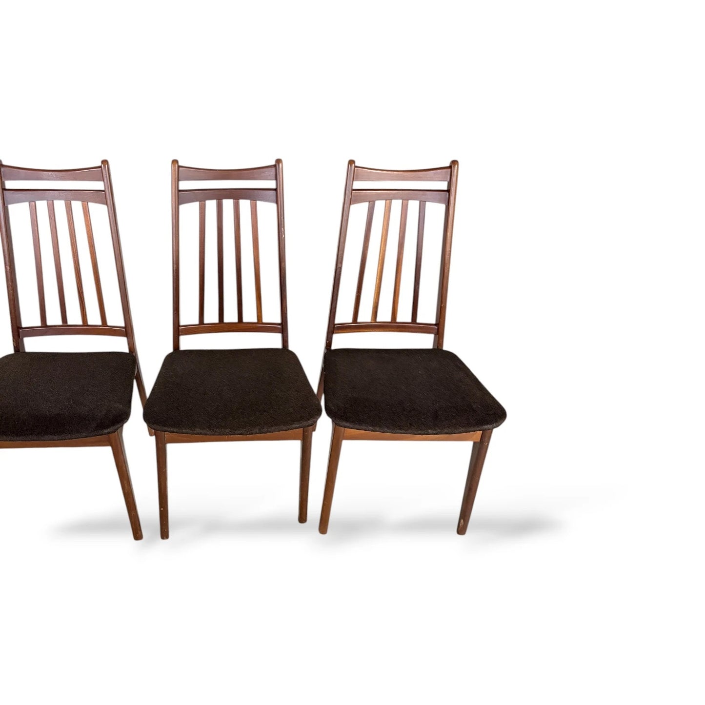 Set of 4 Elliott’s of Newbury High Back Teak Dining Chairs – Mid-Century