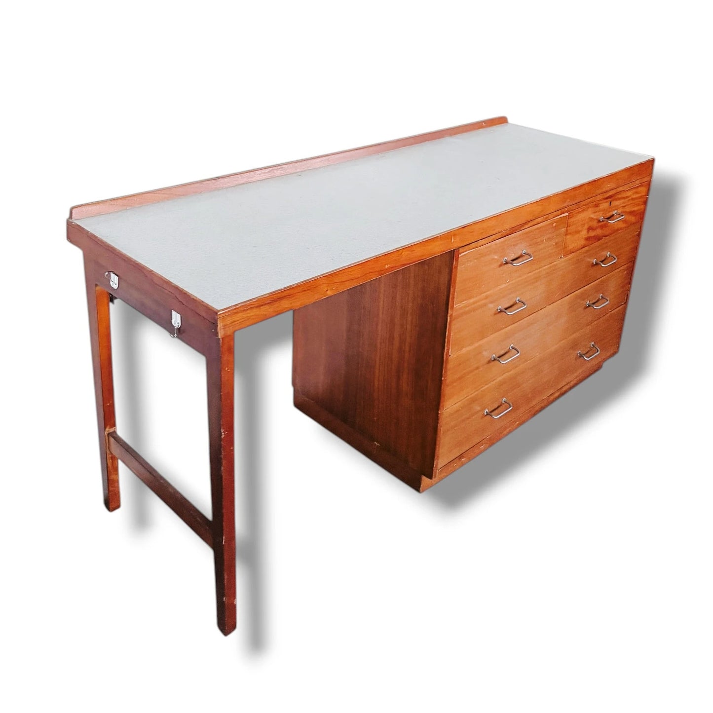 Remploy MOD Desk – Mid-Century Teak & Formica British Utility Office Desk