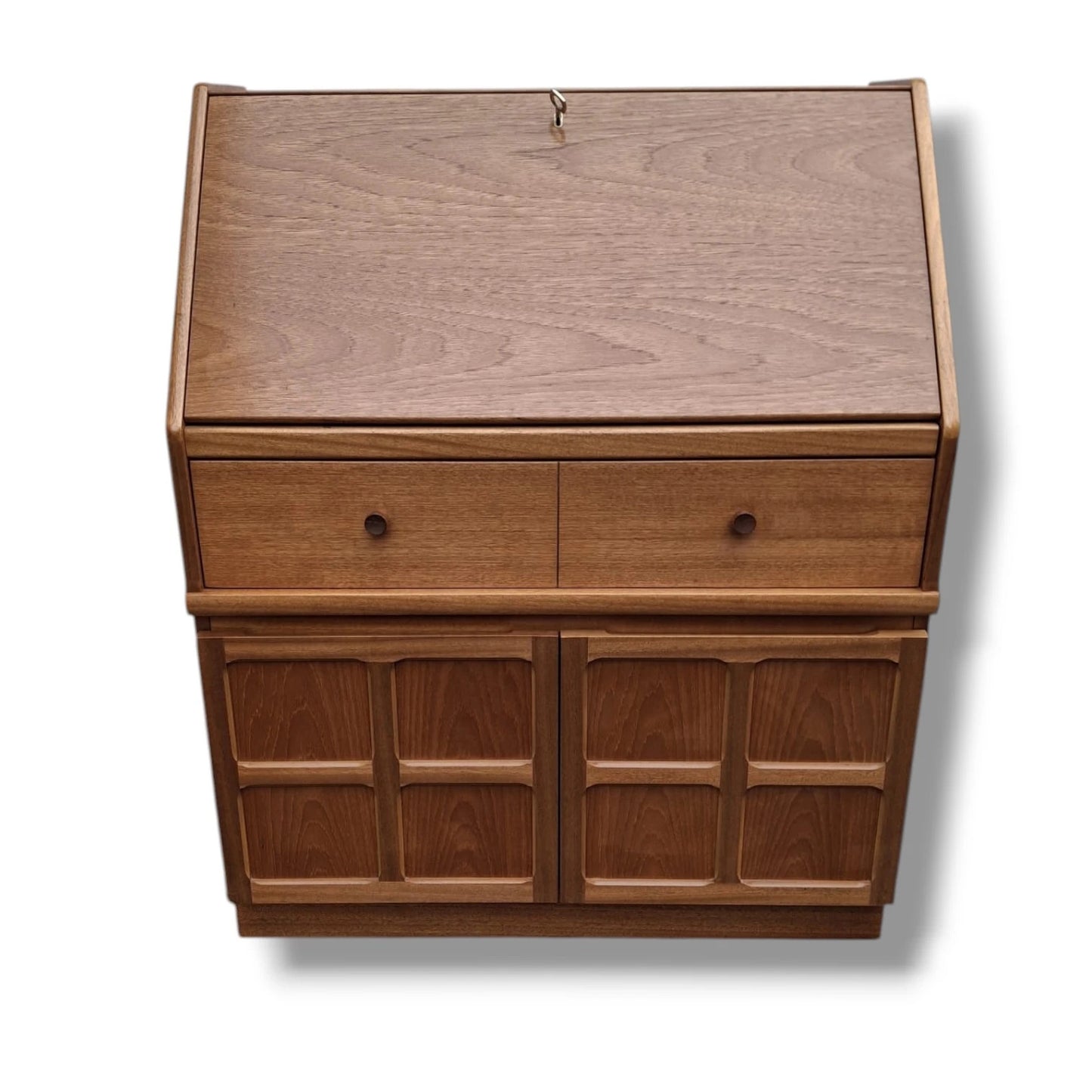 Teak Writing Bureau – Mid Century Desk | Drop Front Vintage Teak Desk