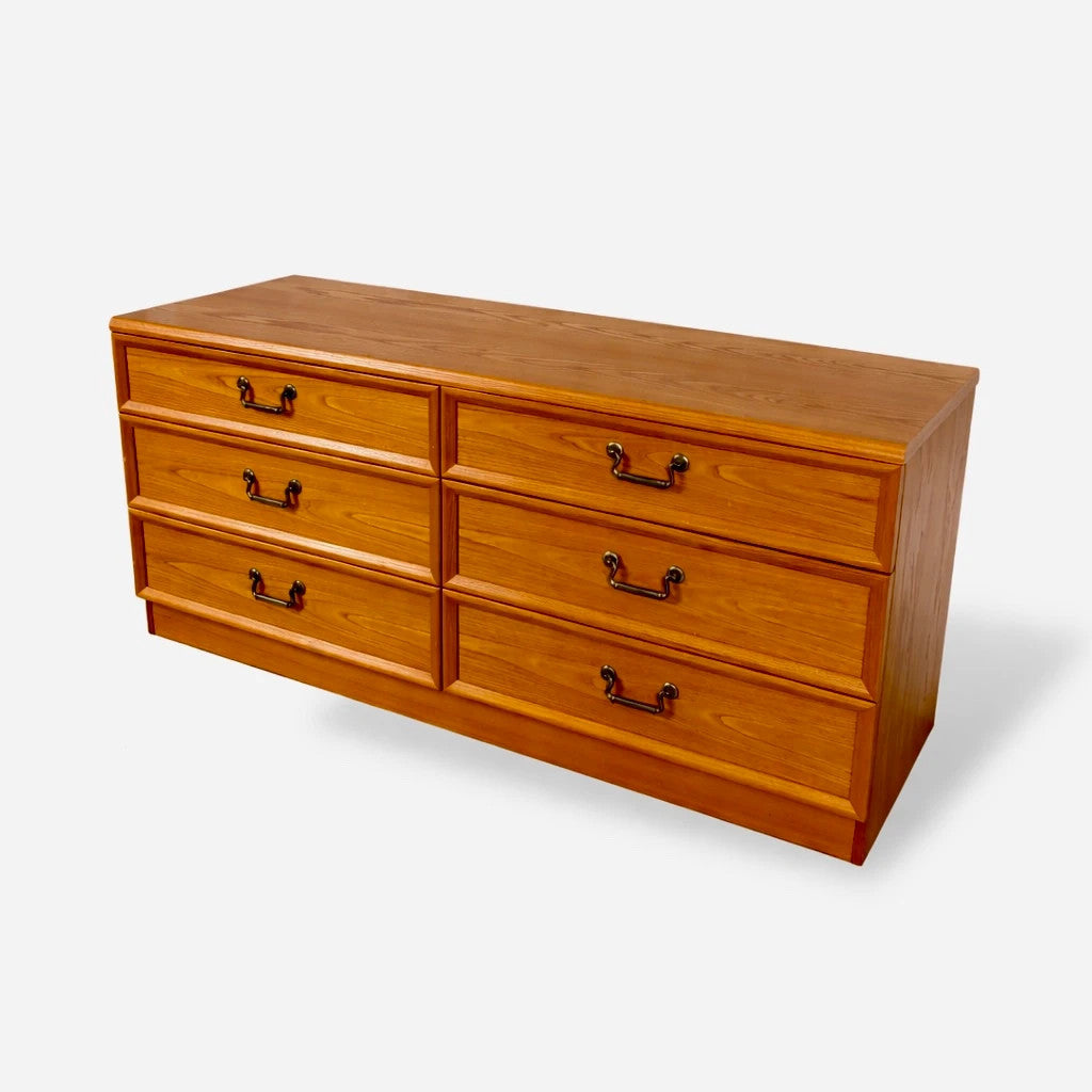 Vintage G Plan Oak Low Chest of Drawers Sideboard Storage Cabinet