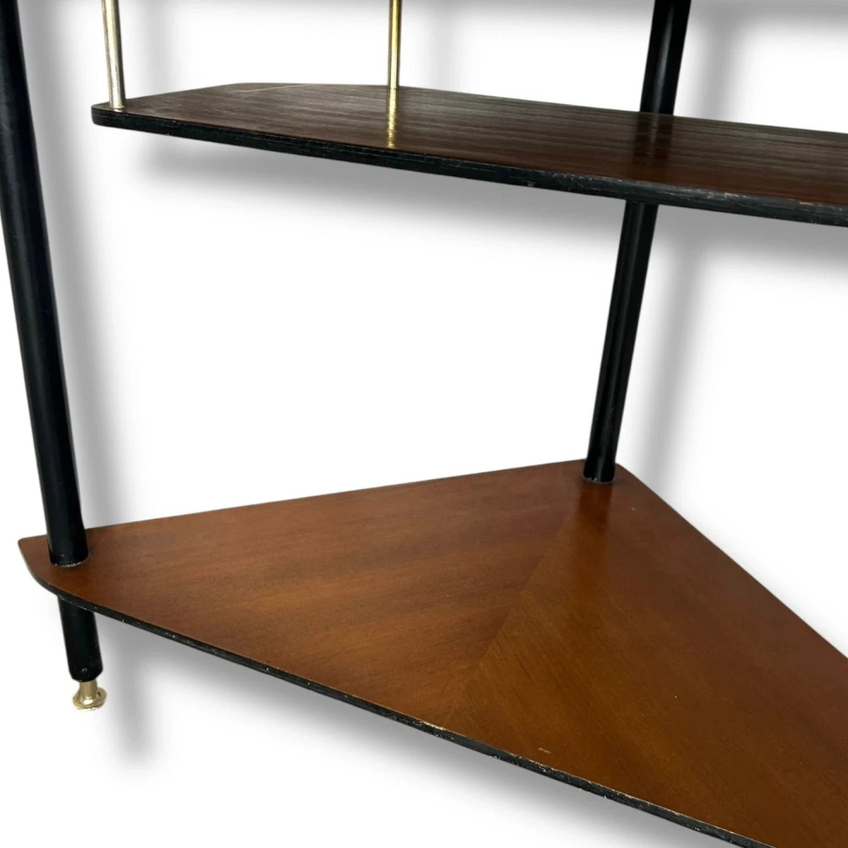 Mid Century Teak & Formica Triangular Corner Shelf Unit – original photograph 5