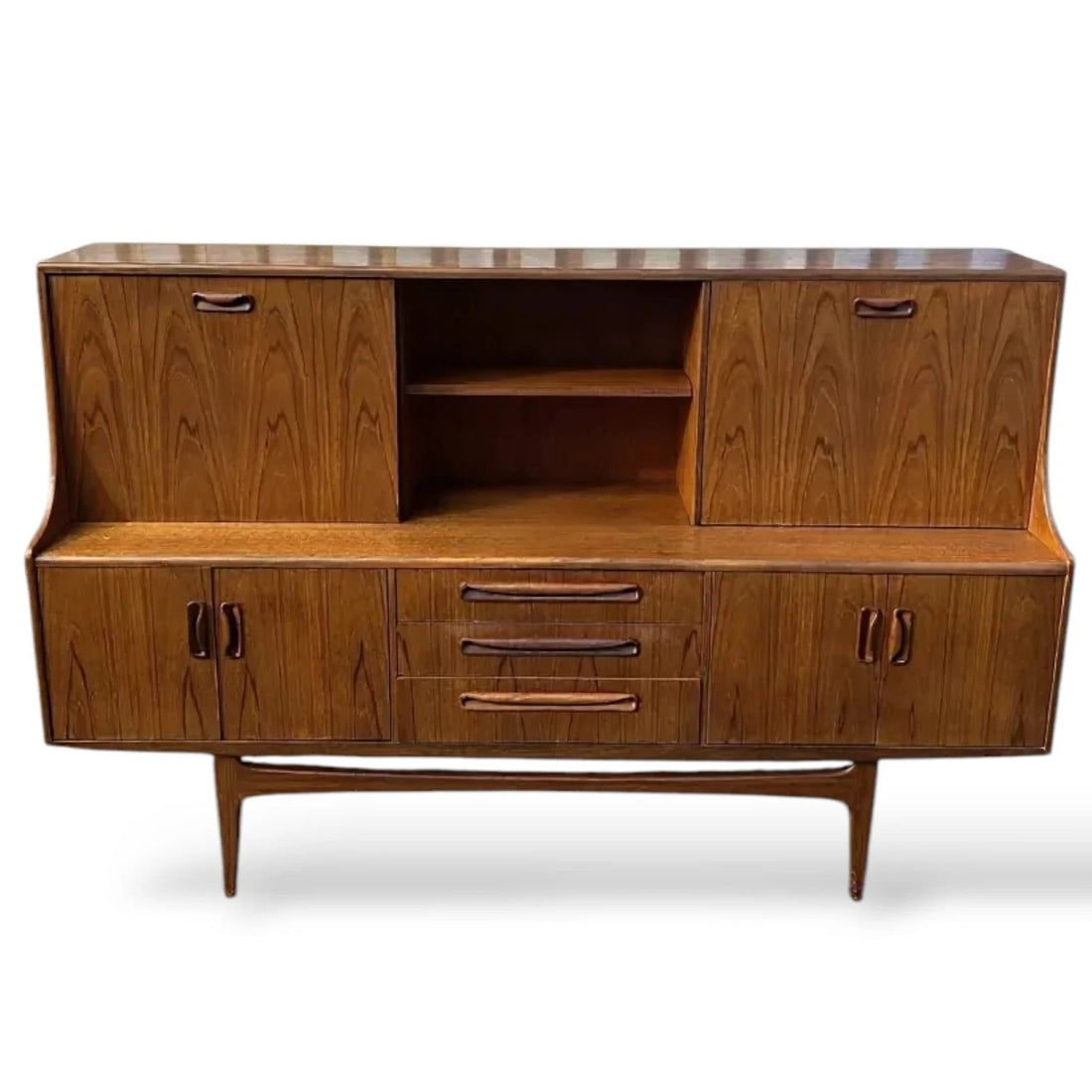 Mid Century Sideboard – G Plan Fresco Teak Cabinet With Sculpted Drawers