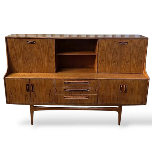 Mid Century Sideboard – G Plan Fresco Teak Cabinet With Sculpted Drawers