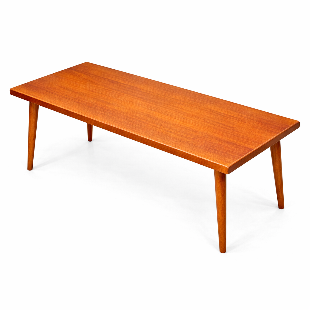 Danish Teak Low Coffee Table with Detachable Legs