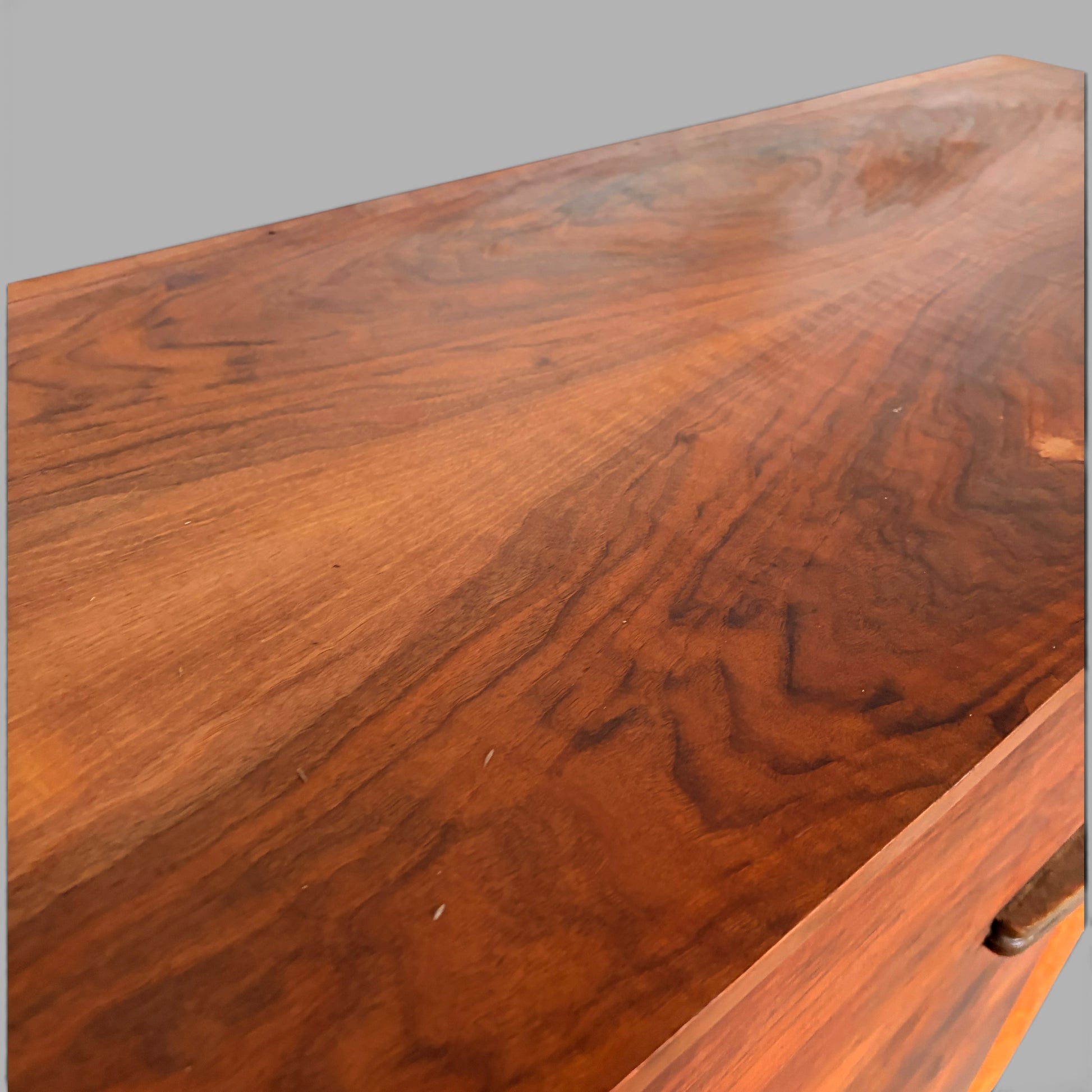Art Deco Walnut Sideboard by Talent | Bakelite Handles | 1930s Vintage Cabinet