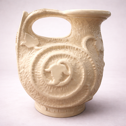 1930s Art Deco Cream Relief Serving Pitcher by Burleigh Ware