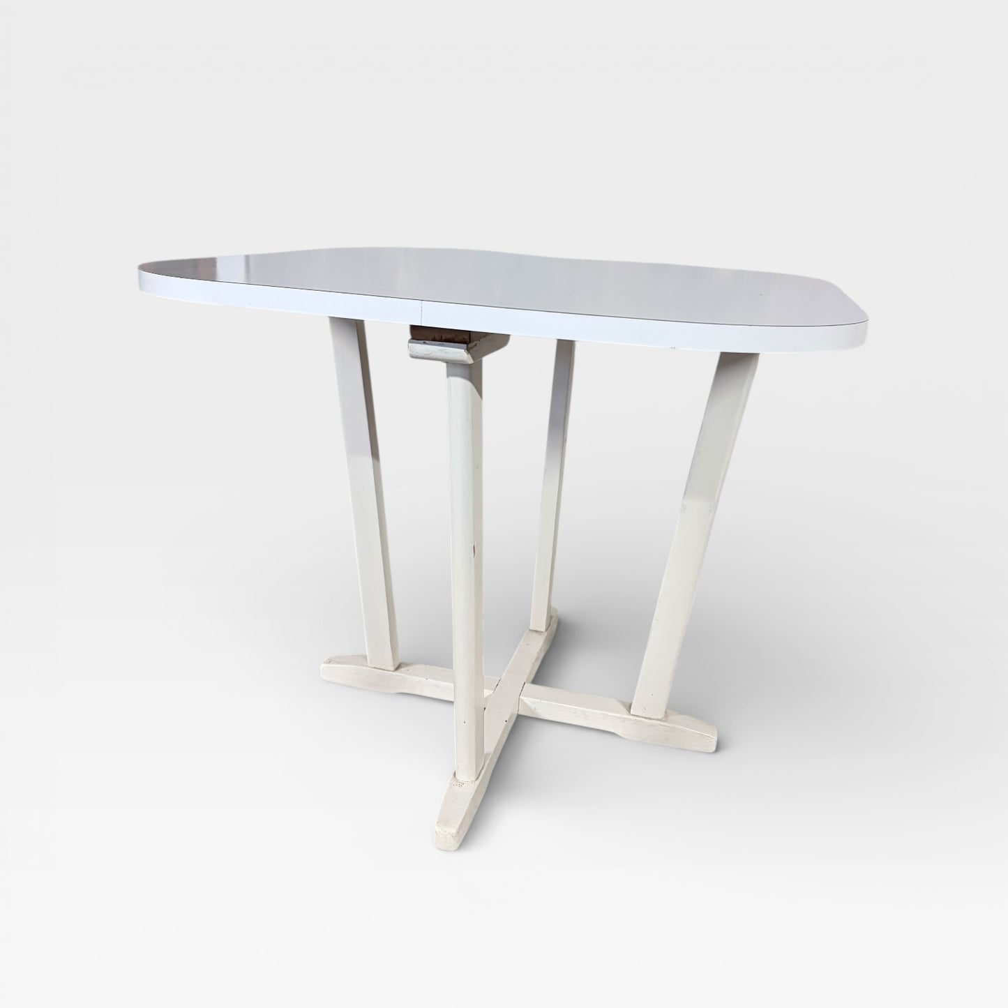 Vintage Thonet Nesting Dining Table with Four Chairs – White Bentwood, Mid-Century Design — view 5