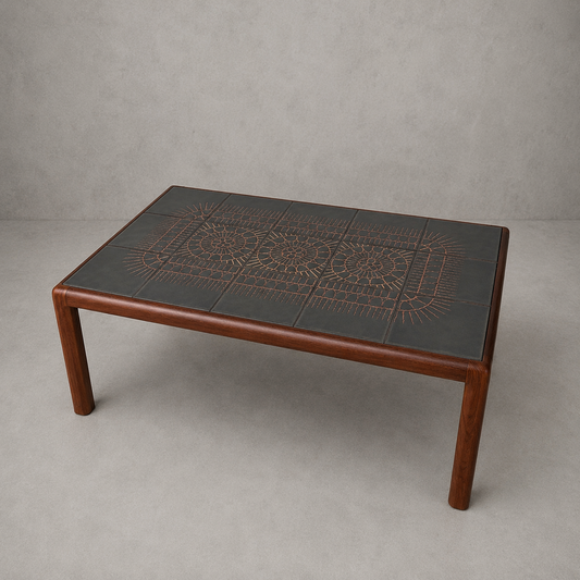 Rare Mid Century G Plan Teak & Ceramic Tile Coffee Table