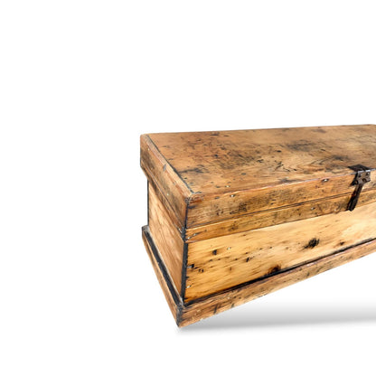 Antique Rustic Solid Pine Carpenter’s Tool Chest / Storage Box