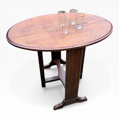 Arts & Crafts Folding Oak Wine Table