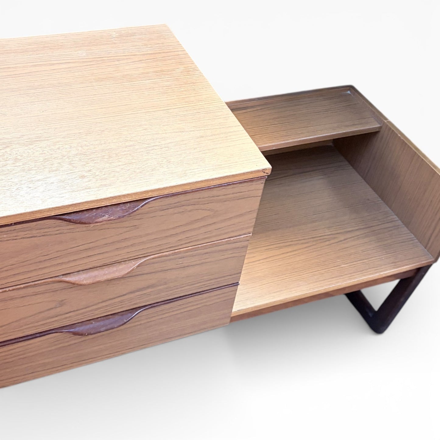 Mid-Century Europa Teak & Formica Drawer Storage Bench