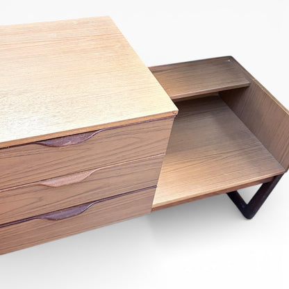 Mid-Century Europa Teak & Formica Drawer Storage Bench