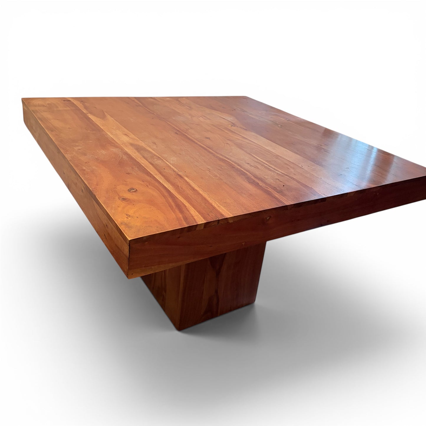 Vintage Solid Mango Wood Square Pedestal Dining Table