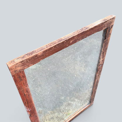 Antique Victorian Carved Oak Wall Mirror | 19th Century Rectangular Mirror