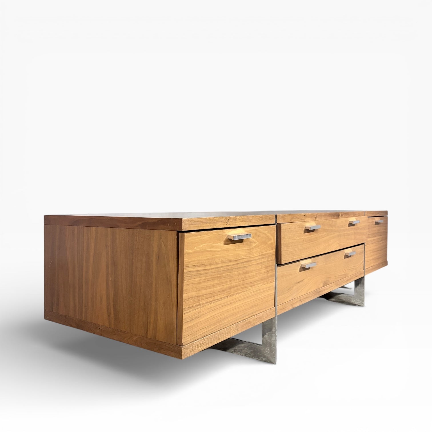 Mid-Century Modern Walnut & Chrome Low Sideboard / Media Unit – Danish — view 7