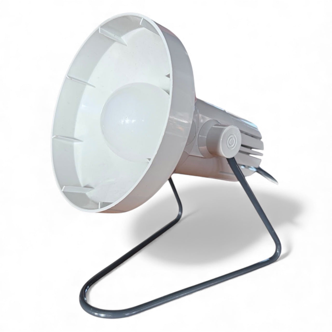 Mid Century Desk Lamp | Industrial Plastic Cone Light With Sculptural Accent