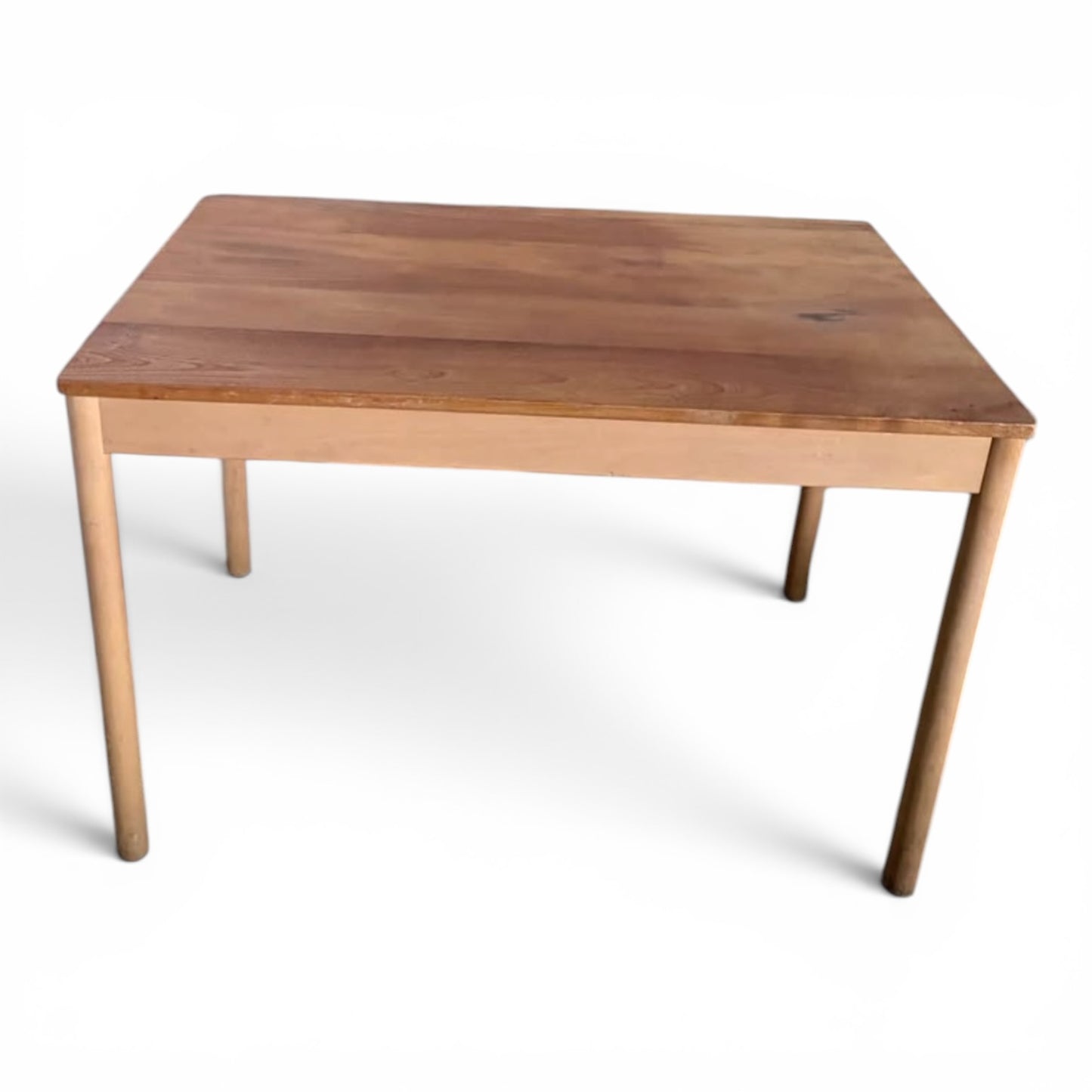 Mid Century Ercol Blonde Elm & Beech Compact Dining Table & Four Industrial Bentwood Dining Chairs