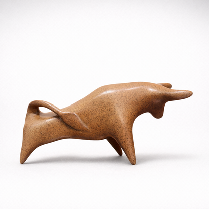Vintage Miniature Ceramic Taurus Bull Sculpture