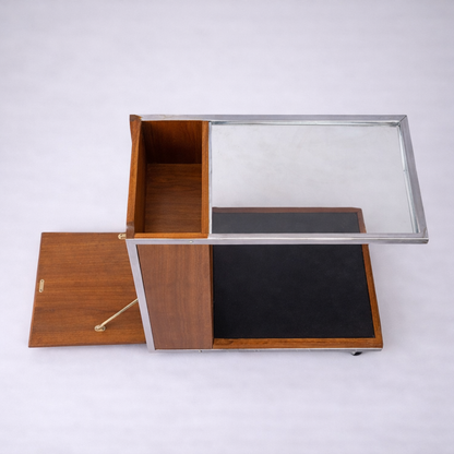 Mid-Century Teak & Chrome Drinks Trolley by Toothill