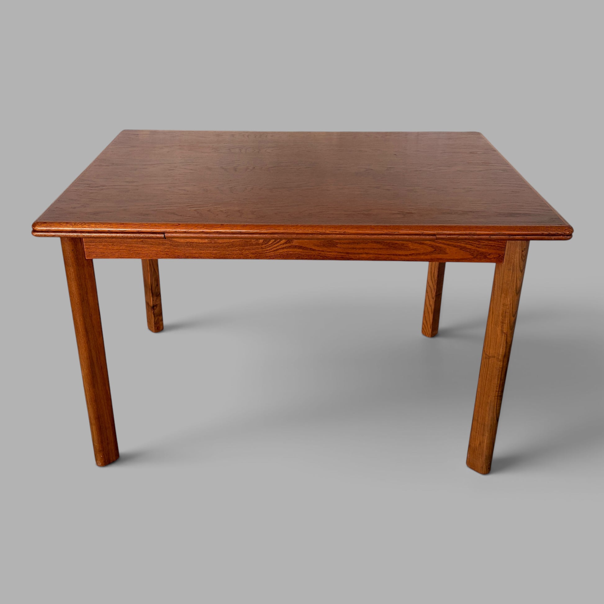 Mid Century Teak, Walnut & Oak Draw Leaf Extending Dining Table