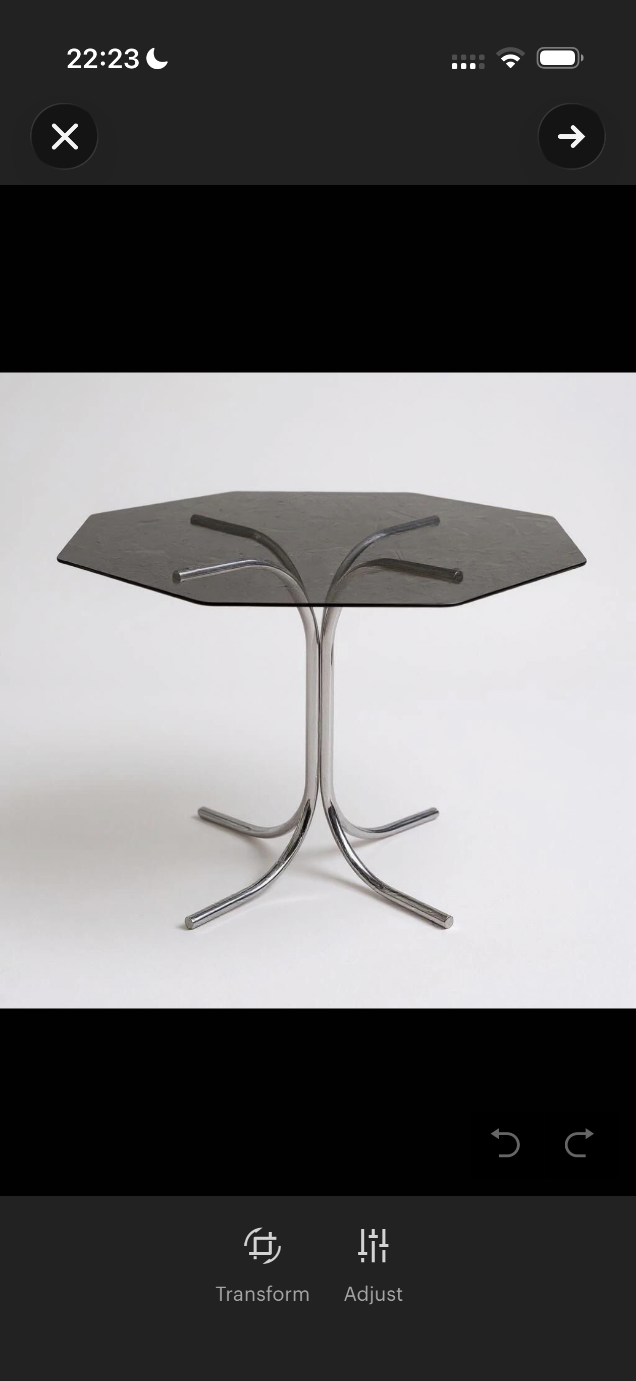 Mid Century Italian Chrome & Smoked Glass Dining Table with Cantilever Chairs