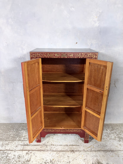 Vintage Oriental Red Lacquer Drinks Cabinet – Chinoiserie