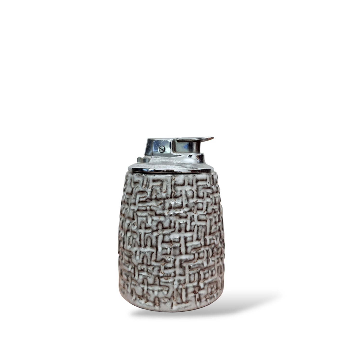 Vintage Swedish Ceramic Table Lighter – Textured Studio Pottery, Mid-Century