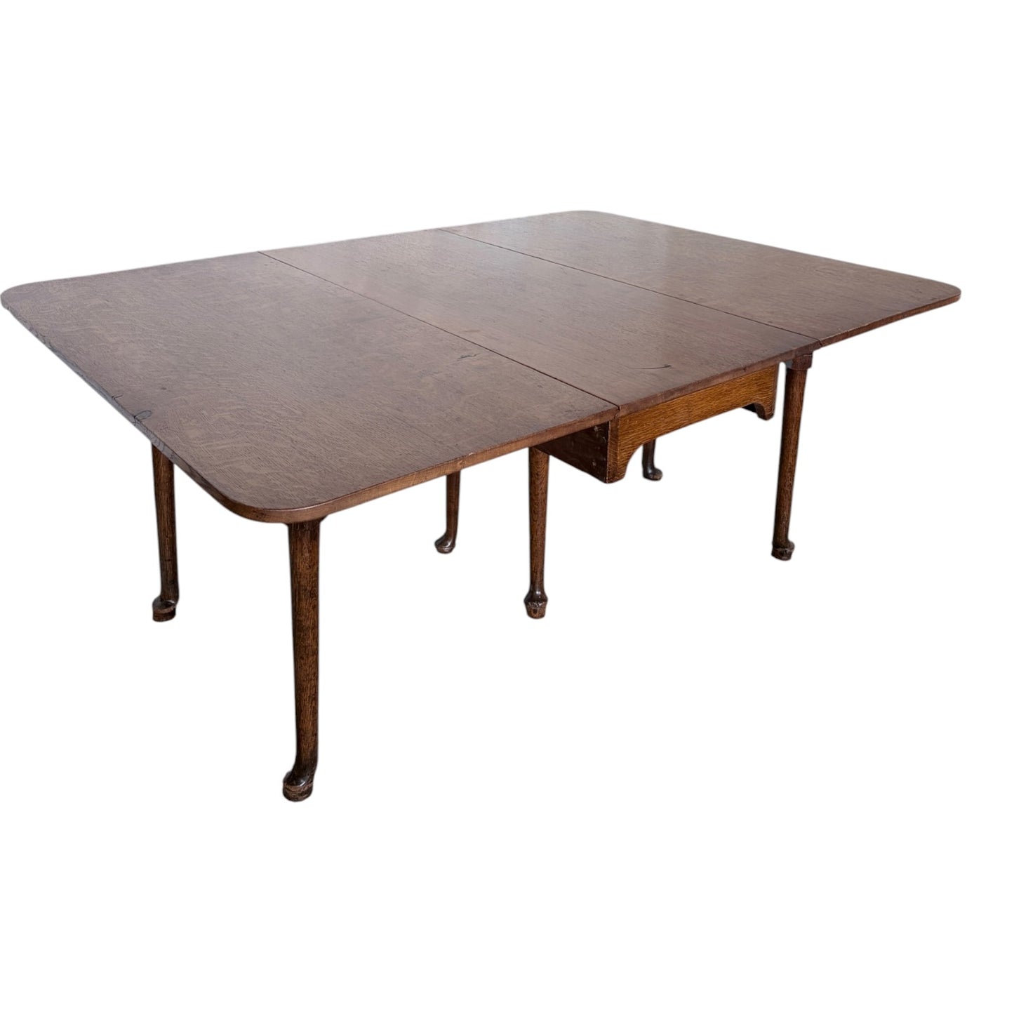 Large Edwardian Oak Drop Leaf Dining Table – Gateleg Extending Table