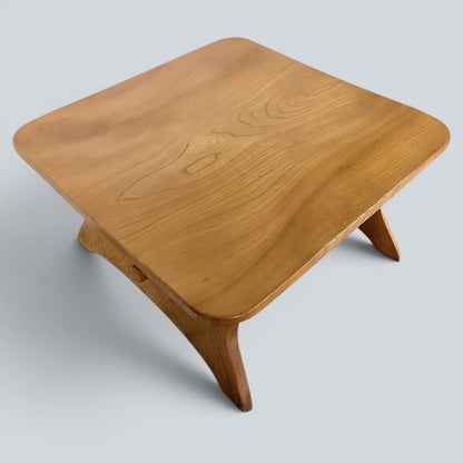 Arts & Crafts Solid Elm Coffee Table with Pegged Joinery