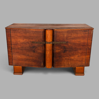 Art Deco Walnut Sideboard by Talent | Bakelite Handles | 1930s Vintage Cabinet