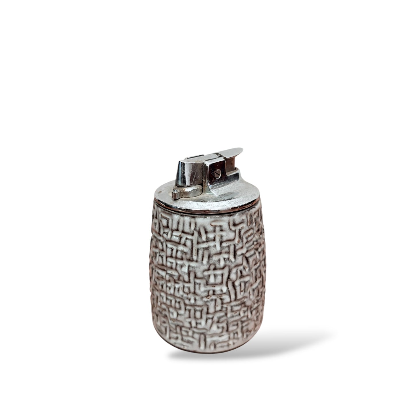 Vintage Swedish Ceramic Table Lighter – Textured Studio Pottery, Mid-Century