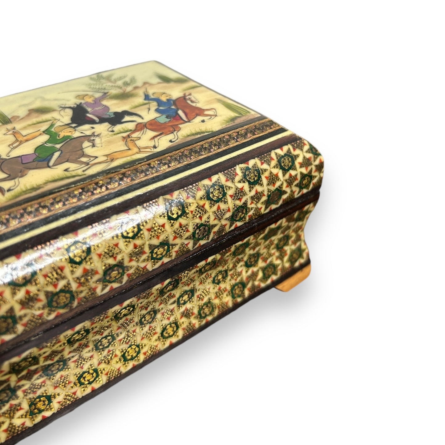 Vintage 1960s Persian Khatam Mosaic Jewellery Box