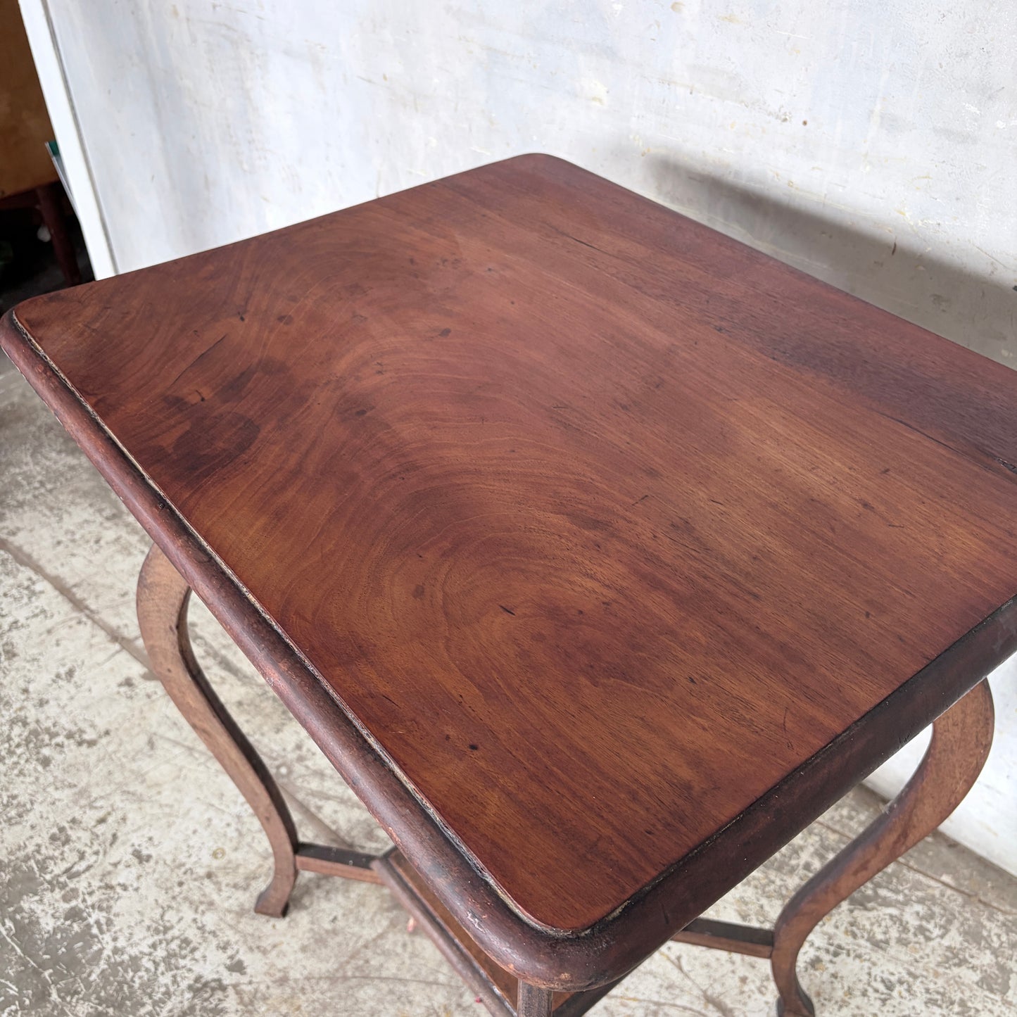 Antique Arts & Crafts Walnut Occasional Side Table | Art Nouveau Lamp Table with Undershelf