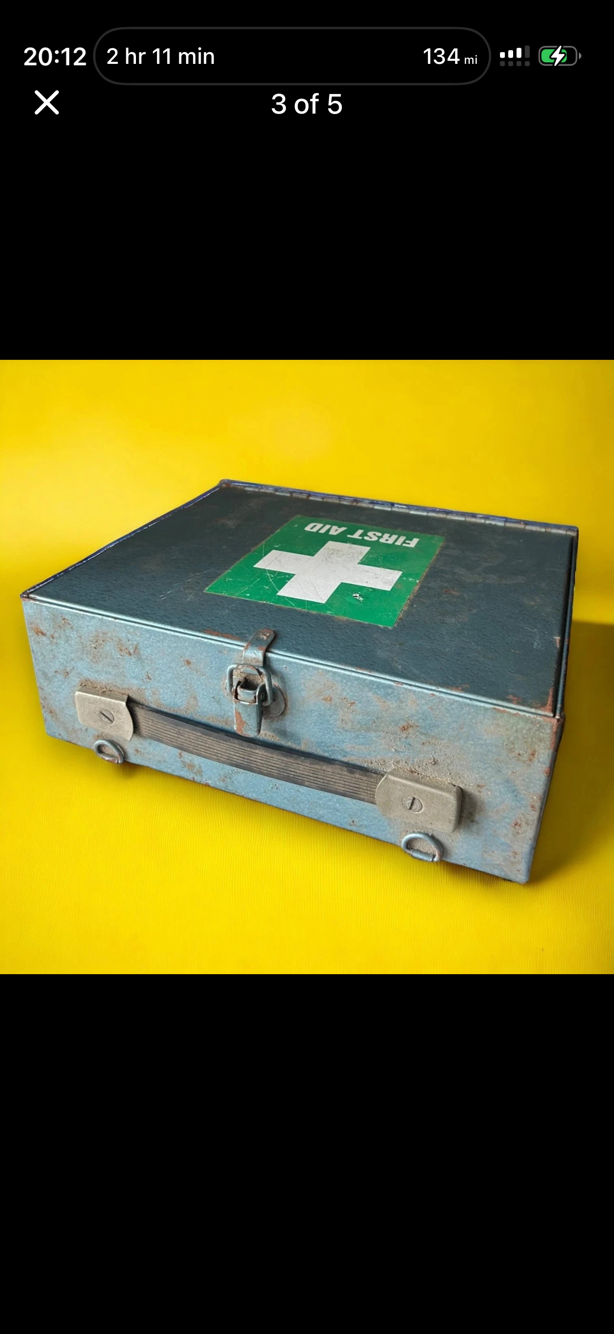 Vintage 1980s First Aid Metal Tin Box — view 7