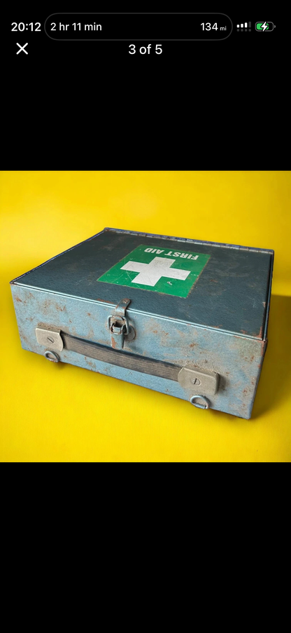 Vintage 1980s First Aid Metal Tin Box — view 7