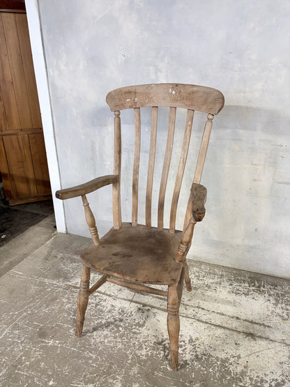 Antique Pine & Elm Farmhouse Armchair