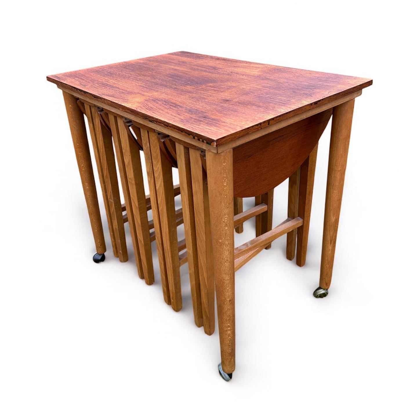 Mid-Century Danish Folding Nesting Tables by Poul Hundevad