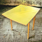 mid century formica & beech drop leaf dining table