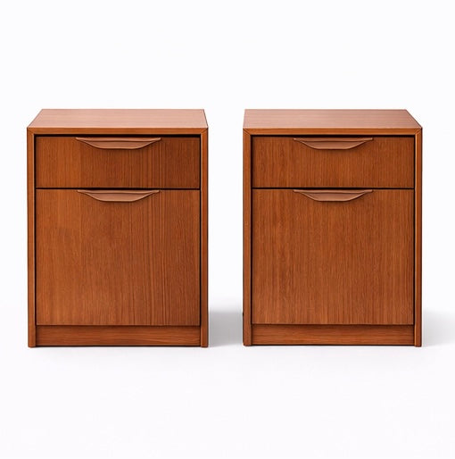 Pair of Teak Bedside Tables with Secret Drawer by Remploy