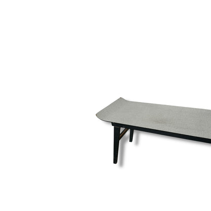 Mid Century Modern White Formica Surfboard Pagoda Coffee Table