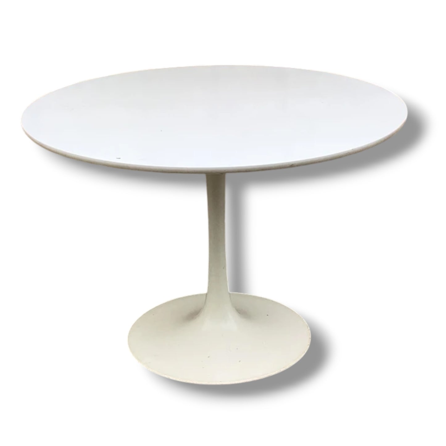 Tulip Dining Table – 1960s Maurice Burke Mid Century White Fibreglass Pedestal Base