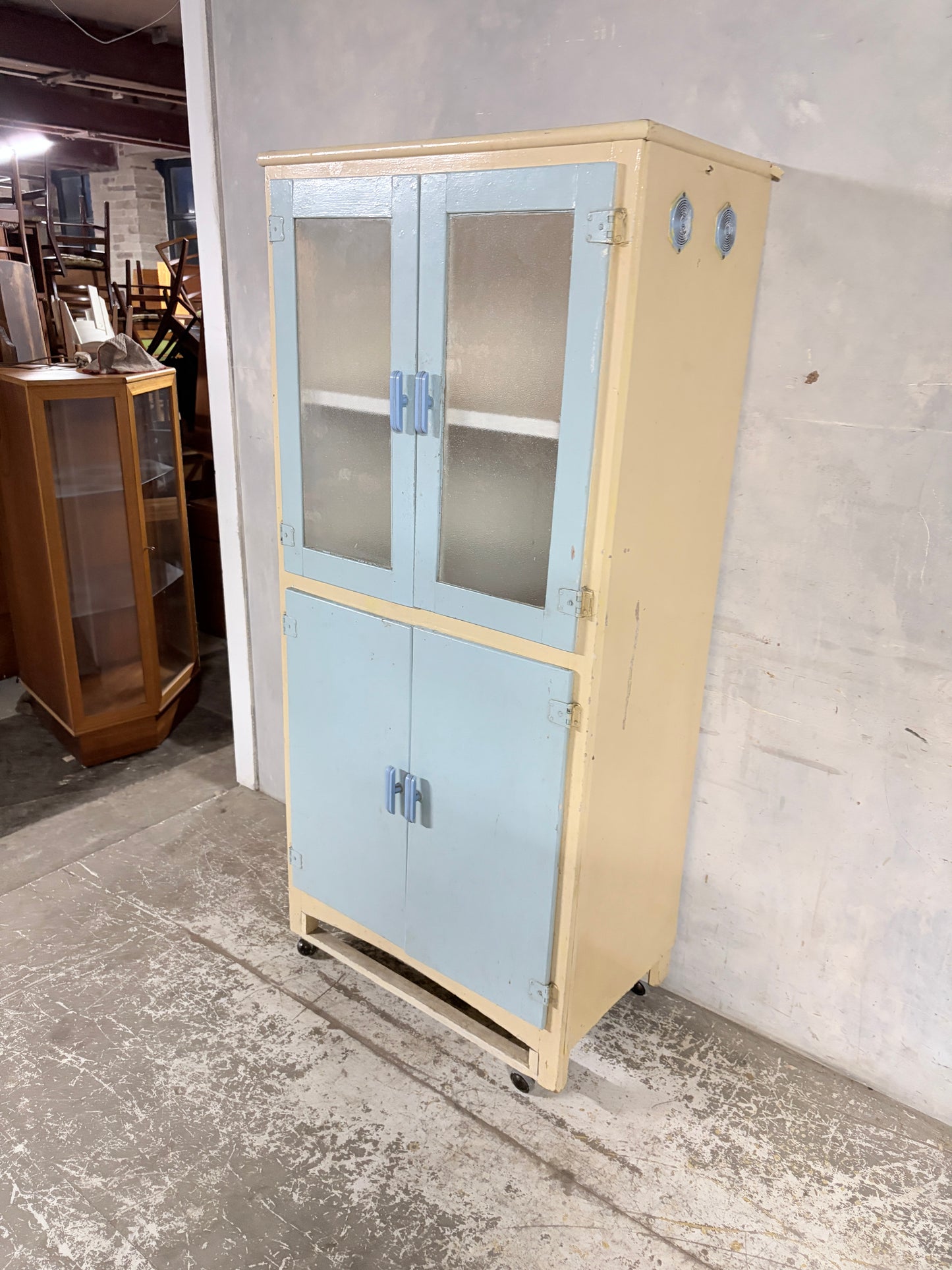 Vintage Painted Kitchenette Pantry Cabinet