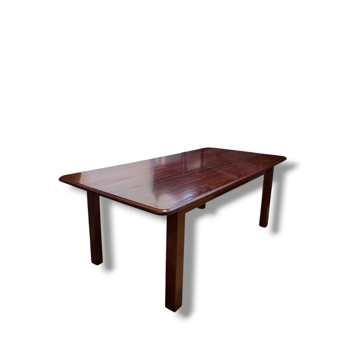 Retro Coffee Table – 1970s Rosewood Veneer Rectangular Living Room Centrepiece