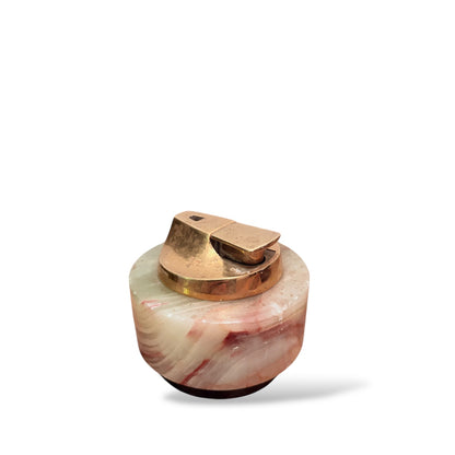 Art Deco Onyx Tabletop Lighter Prop – Round Marble Effect