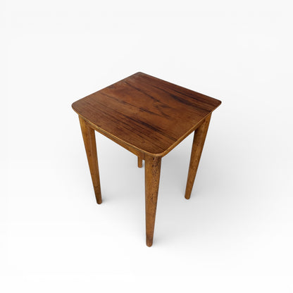Vintage Teak & Oak Side Table – Compact Mid-Century Accent Table
