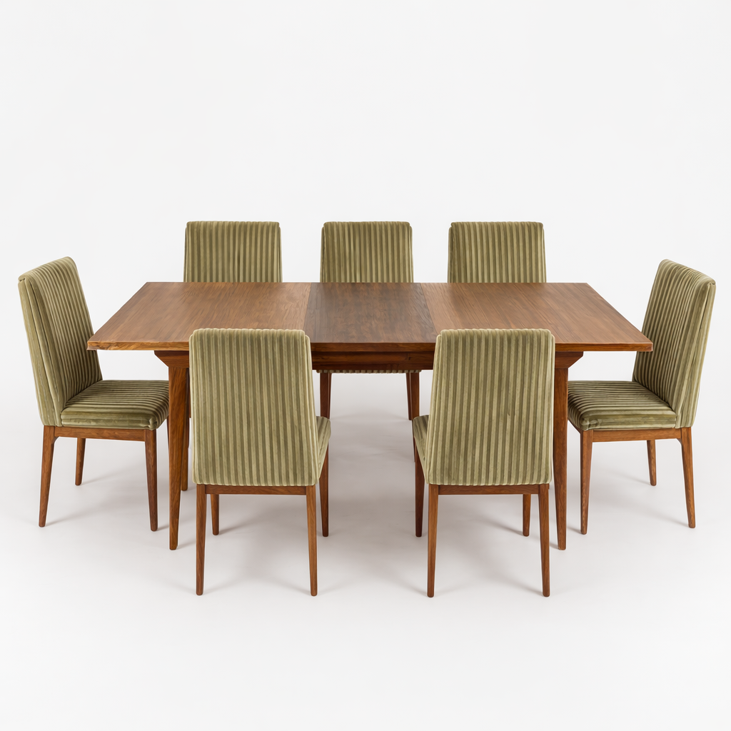 Alfred Cox Walnut & Rosewood Dining Set for Heal’s