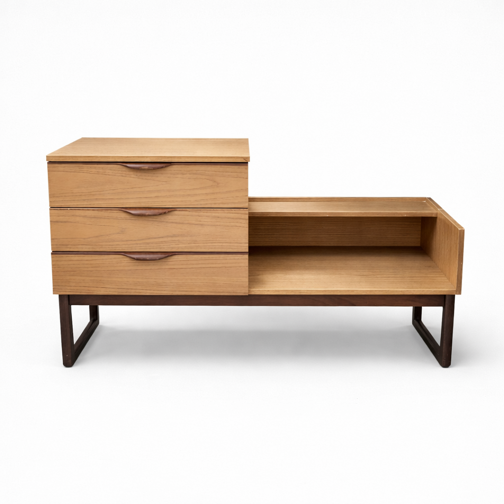 Mid-Century Europa Teak & Formica Drawer Storage Bench