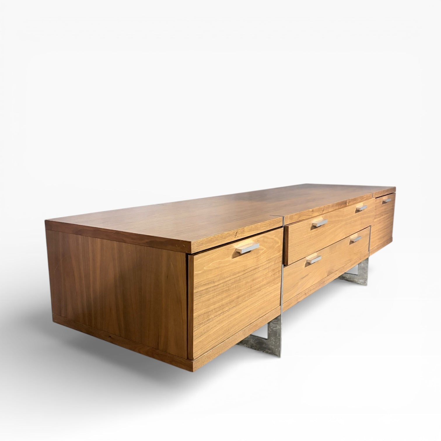 Mid-Century Modern Walnut & Chrome Low Sideboard / Media Unit – Danish — view 4