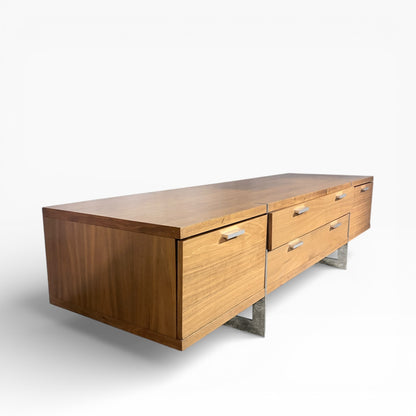 Mid-Century Modern Walnut & Chrome Low Sideboard / Media Unit – Danish — view 4