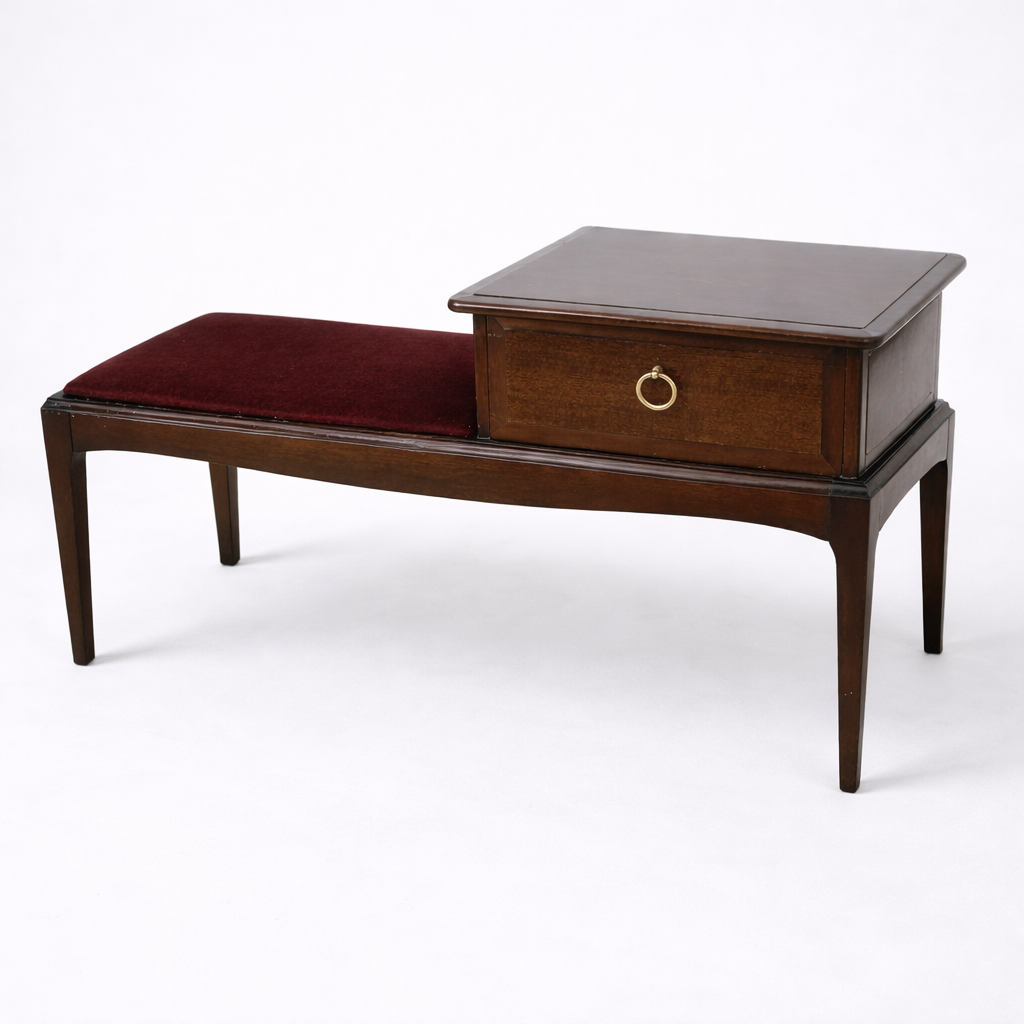 Mid-Century Mahogany Telephone Bench by Stag
